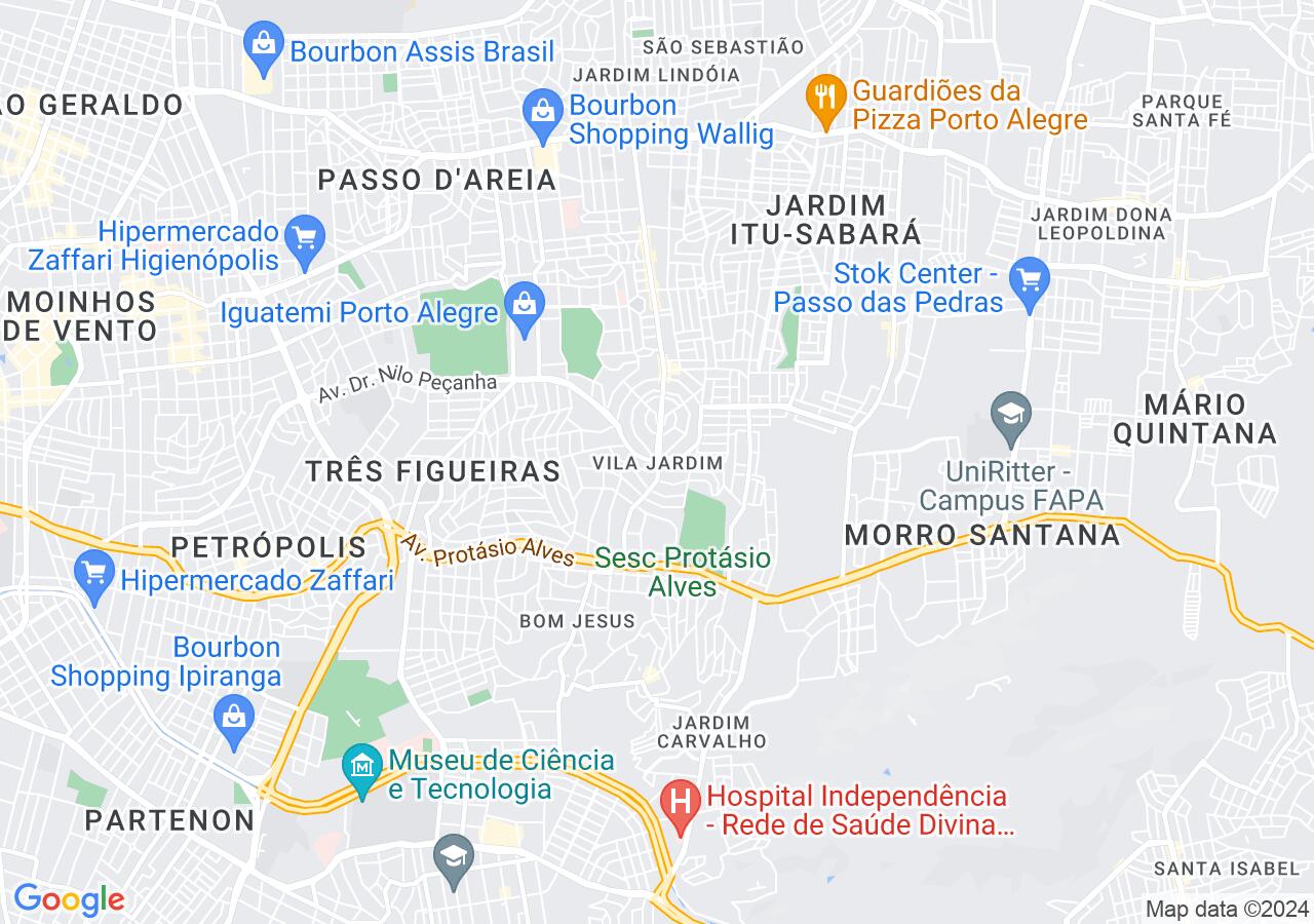Mapa centralizado no bairro Vila Jardim