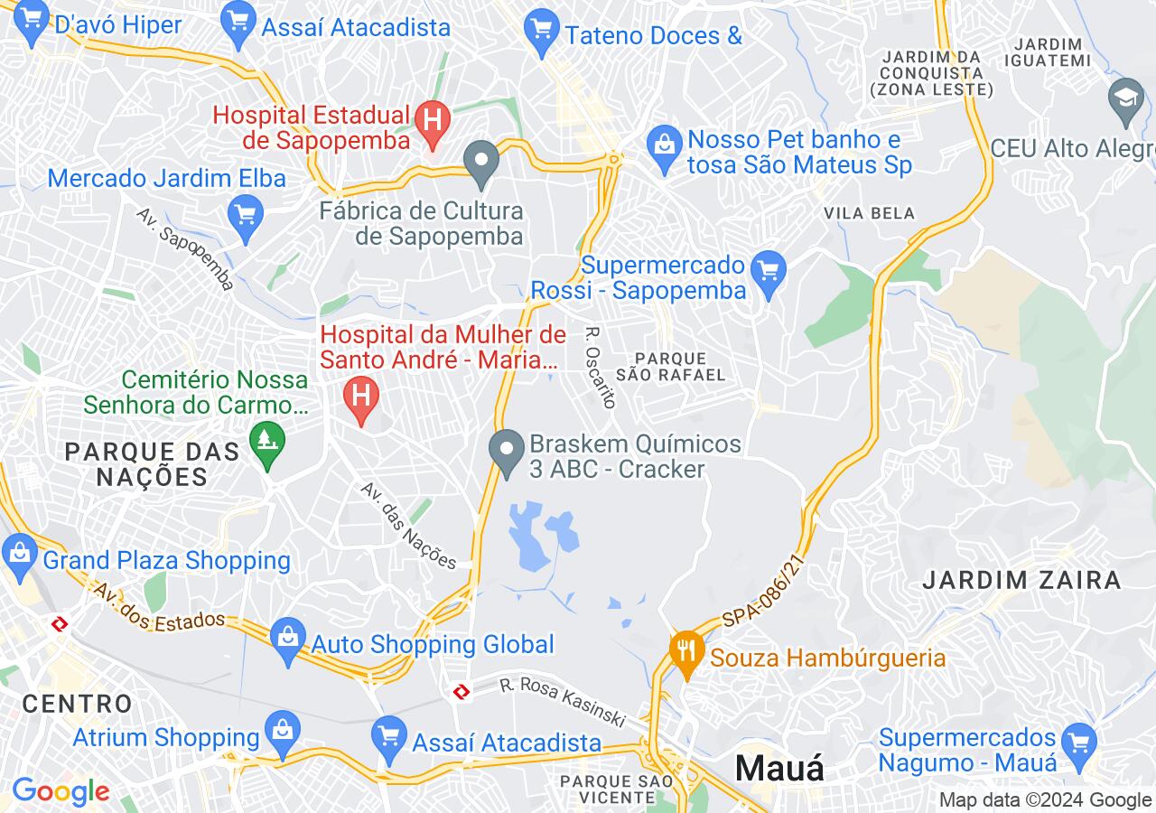 Mapa centralizado no bairro Jardim Silvia Maria