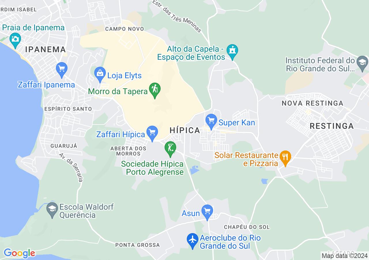 Mapa centralizado no bairro Hipica