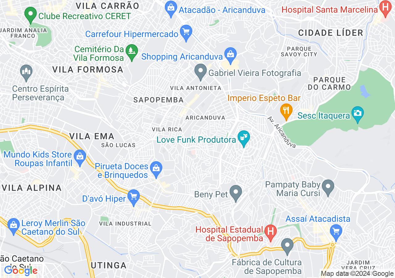 Mapa centralizado no bairro Jardim Catarina