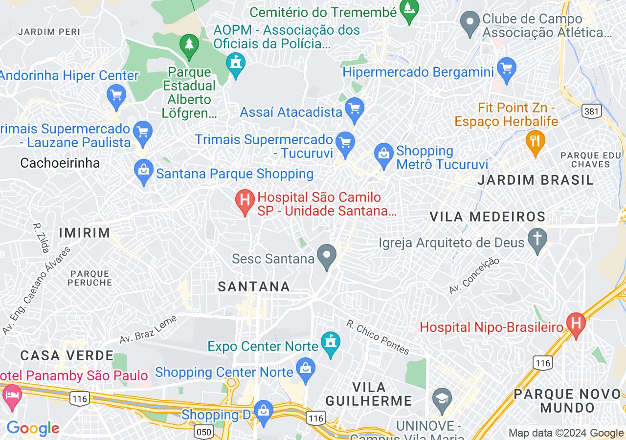Mapa centralizado no bairro Vila Paulicéia
