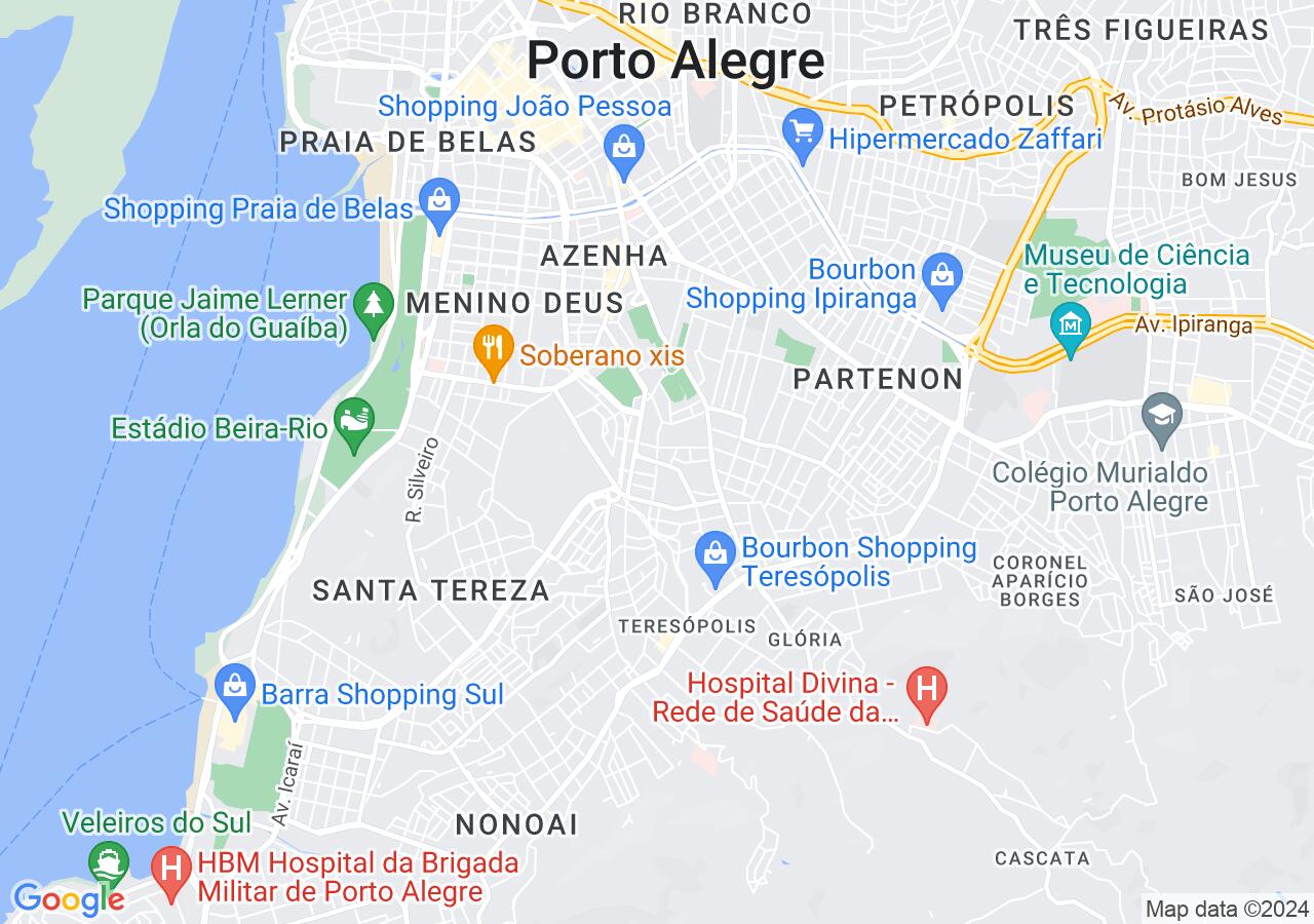 Mapa centralizado no bairro Medianeira
