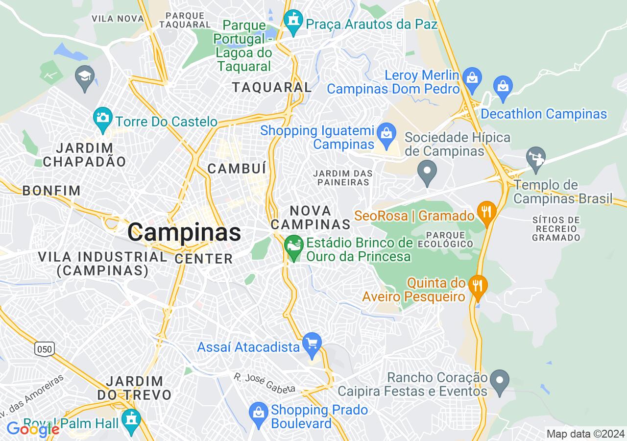 Mapa centralizado no bairro Nova Campinas