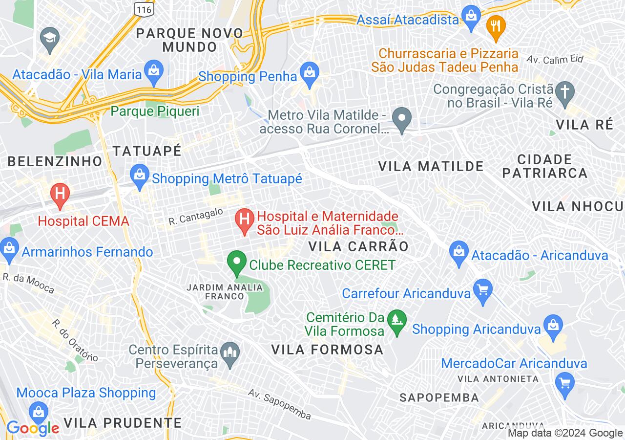 Mapa centralizado no bairro CHACARA SANTO ANTONIO