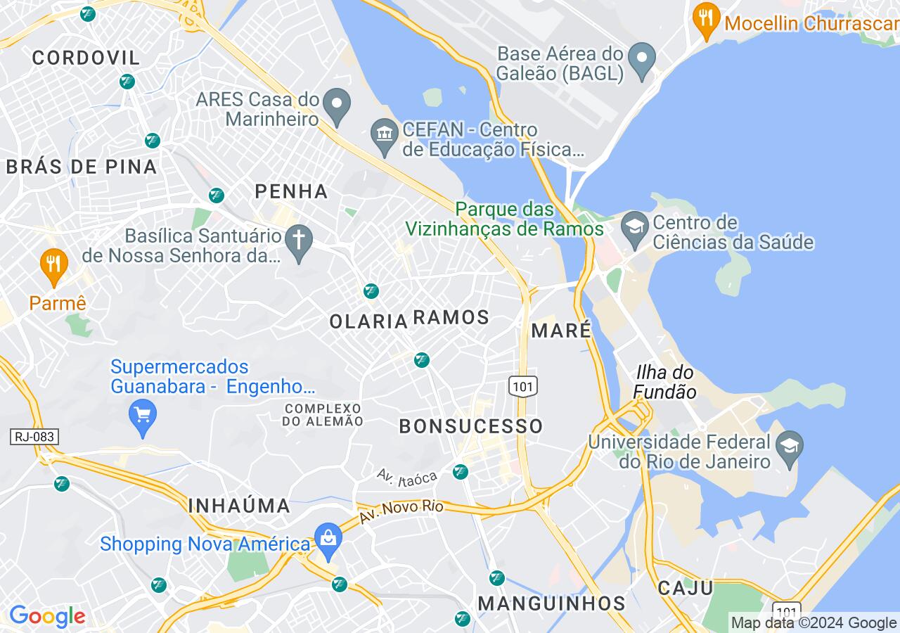 Mapa centralizado no bairro Ramos