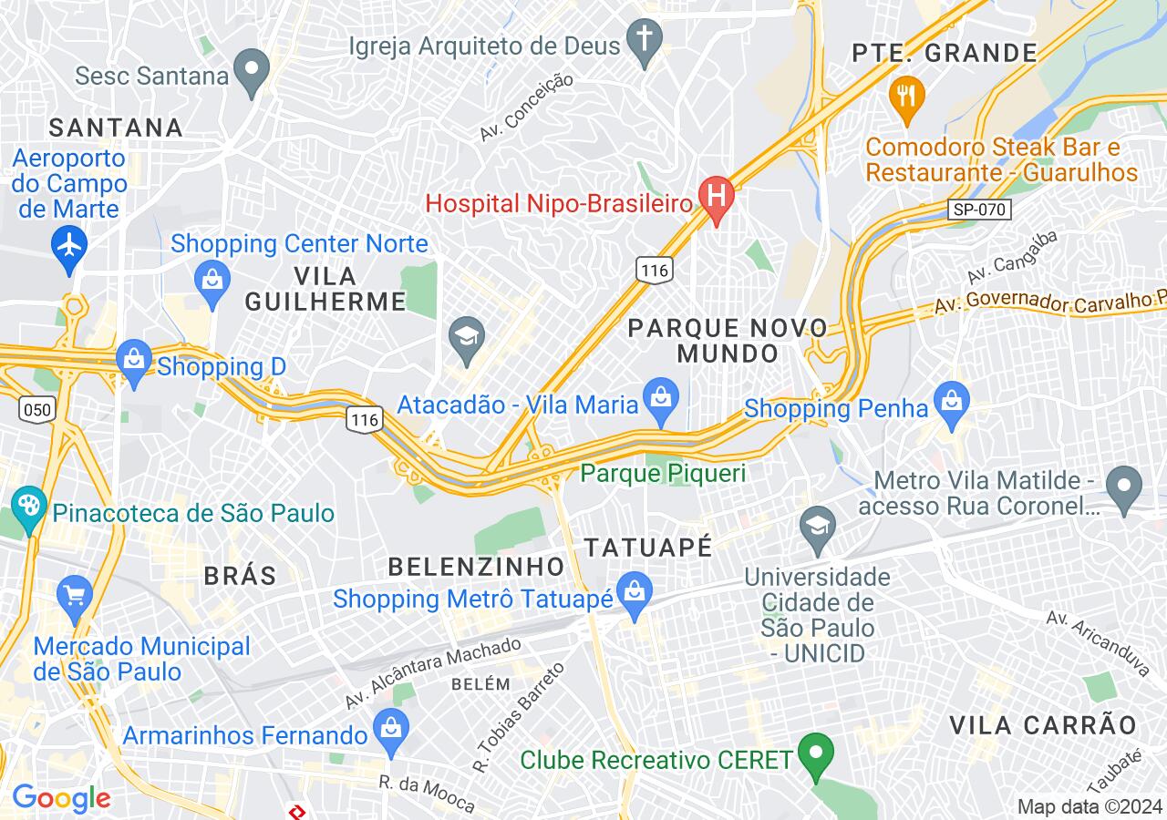 Mapa centralizado no bairro Jardim Andaraí