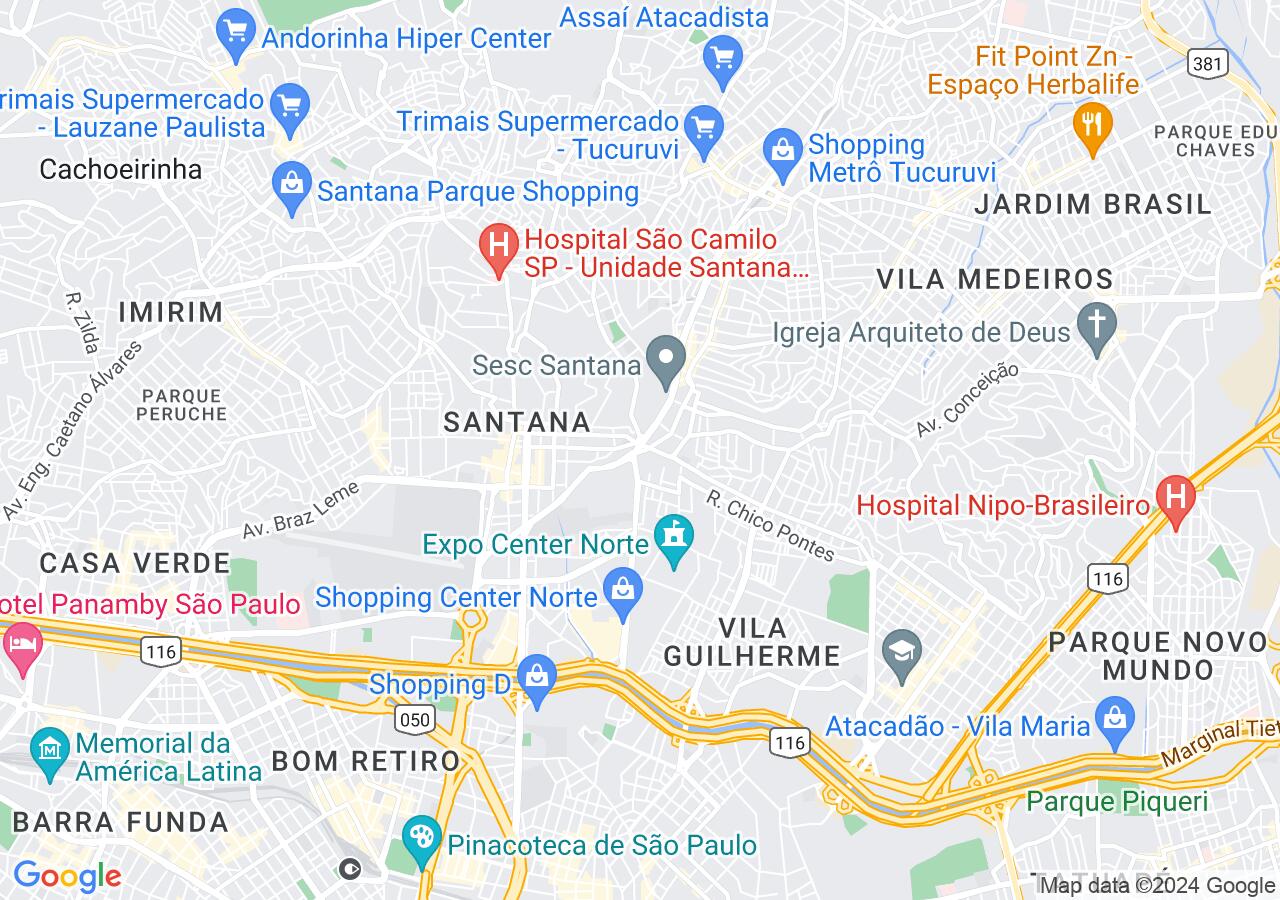 Mapa centralizado no bairro Jardim São Paulo(Zona Norte)