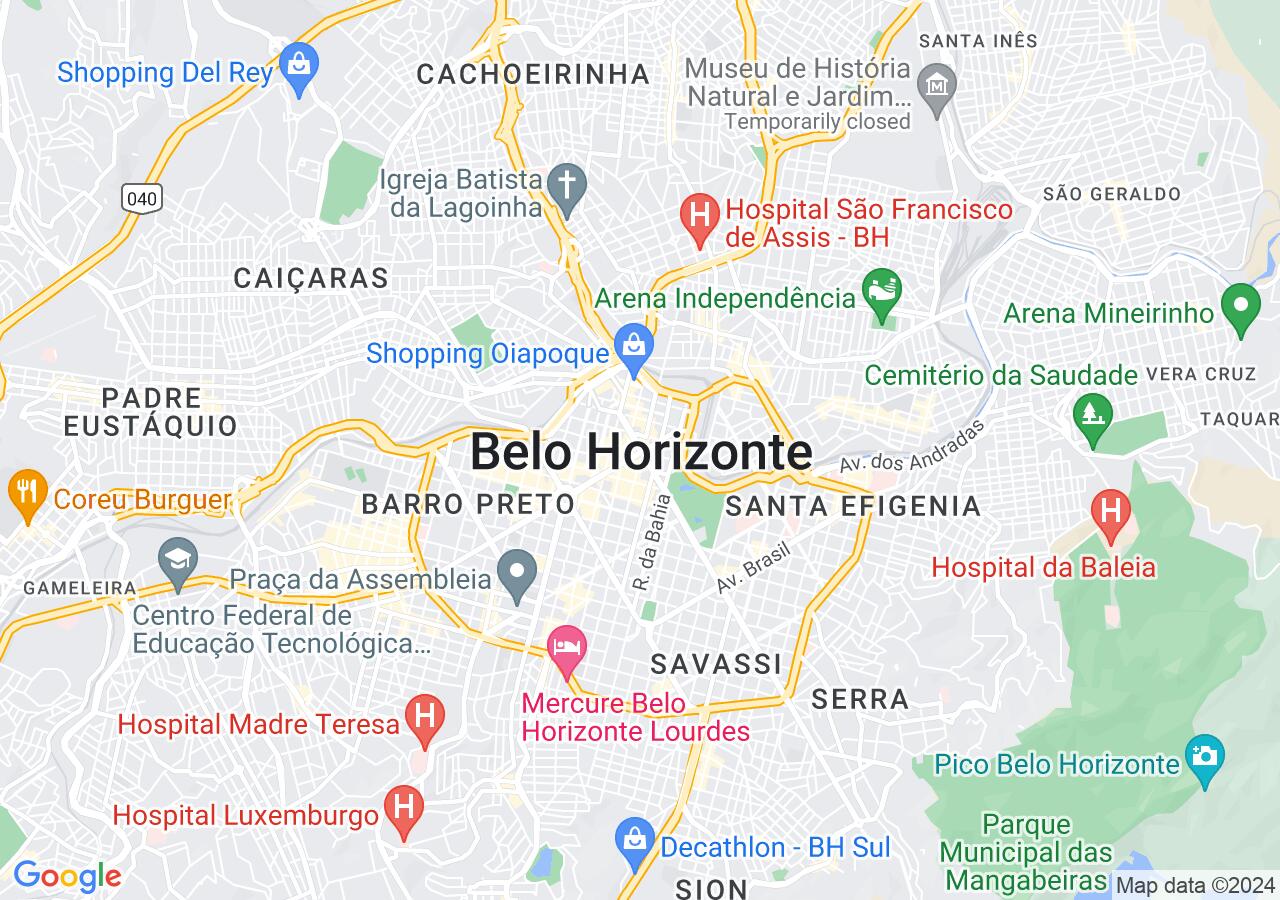 Mapa centralizado no bairro Cabral