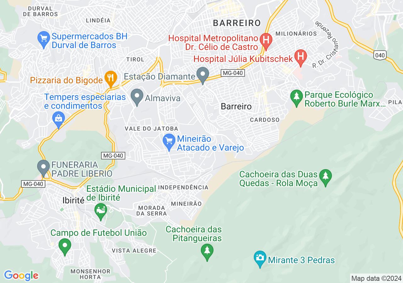 Mapa centralizado no bairro Conjunto Habitacional Vale Do Jatobá
