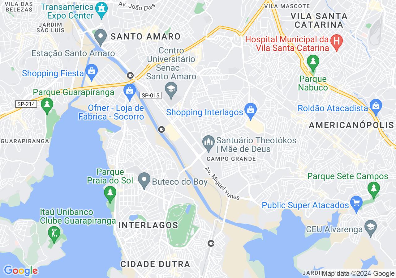 Mapa centralizado no bairro Jardim Campo Grande
