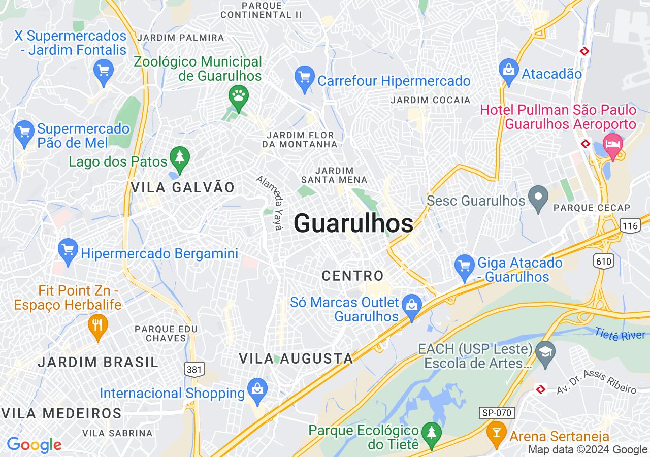 Mapa centralizado no bairro Vila Santo Antônio