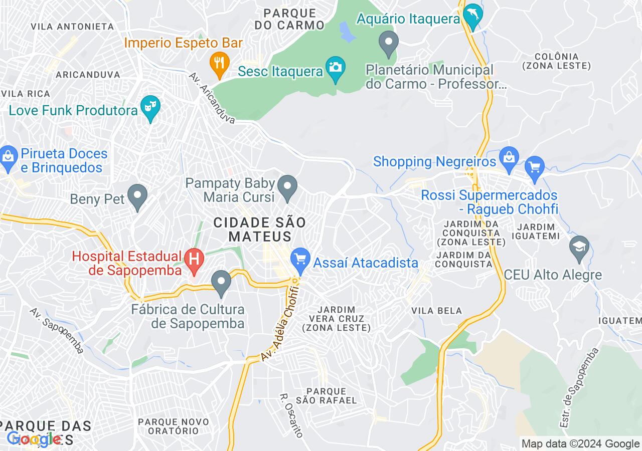 Mapa centralizado no bairro Jardim Três Marias