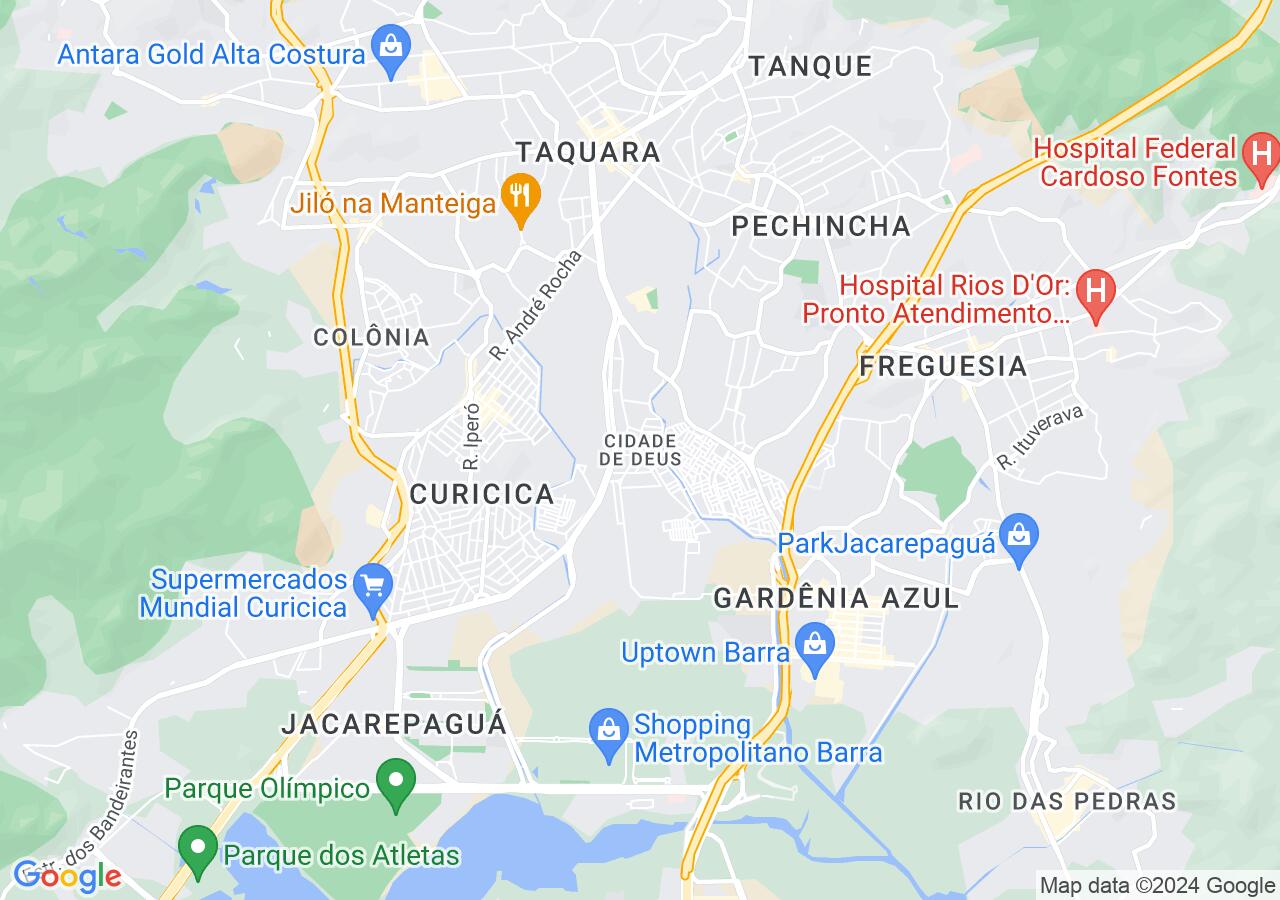 Mapa centralizado no bairro Cidade de Deus