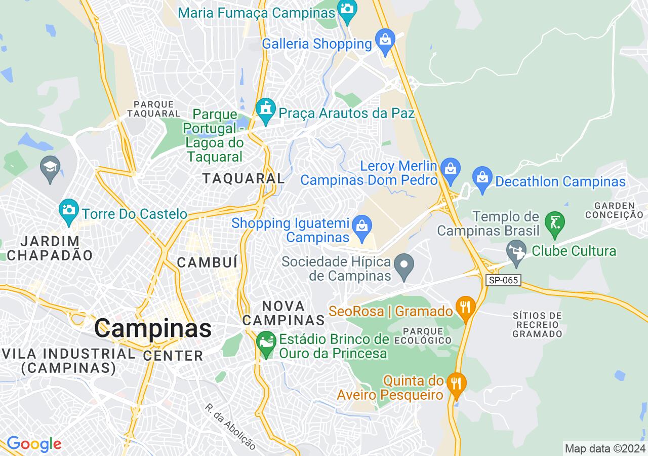 Mapa centralizado no bairro Campinas Nobre