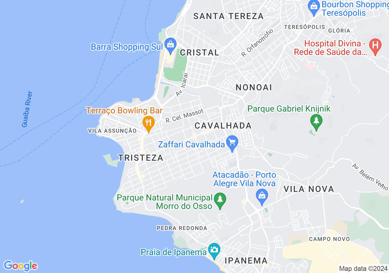 Mapa centralizado no bairro Camaquã