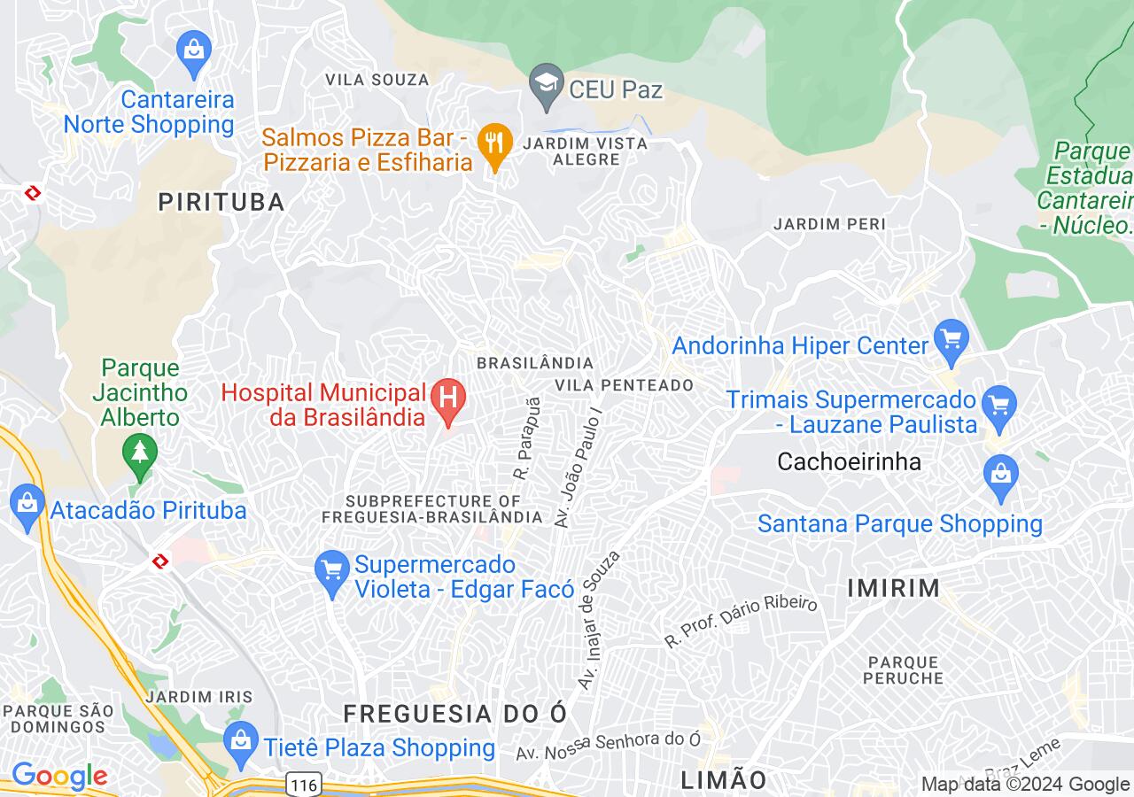 Mapa centralizado no bairro Jardim do Tiro