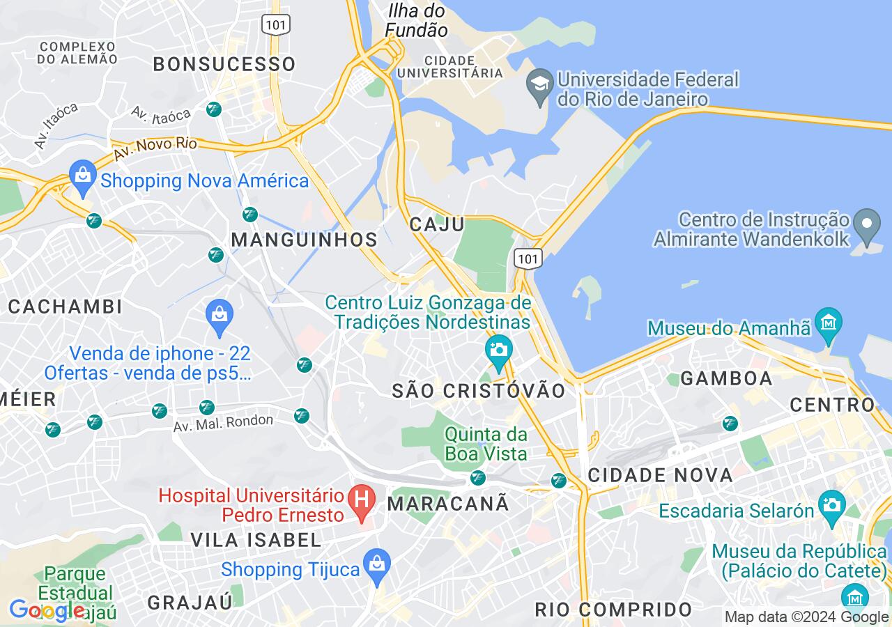 Mapa centralizado no bairro Vasco da Gama