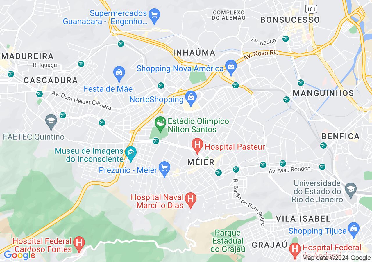 Mapa centralizado no bairro Todos os Santos