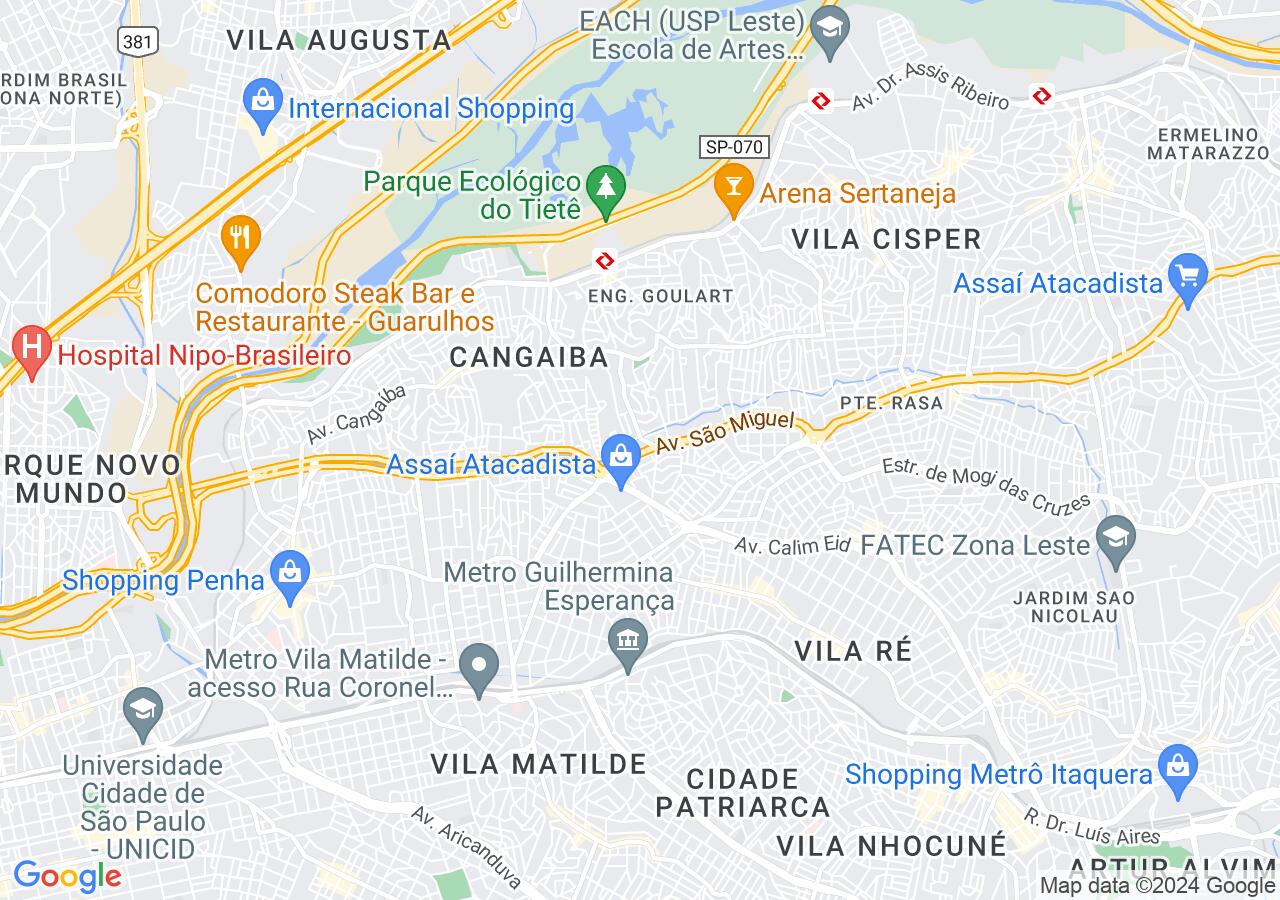 Mapa centralizado no bairro Vila Buenos Aires