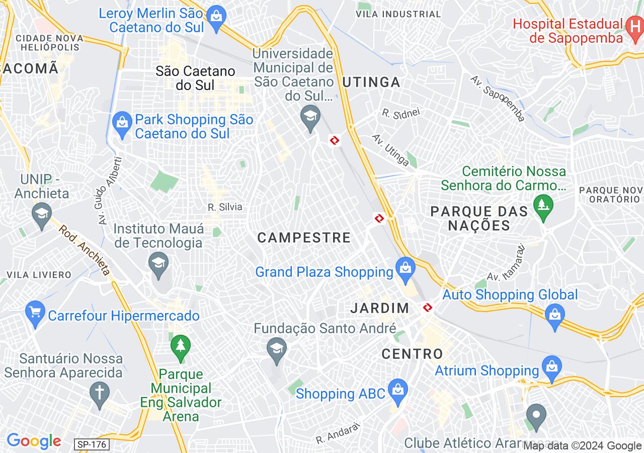 Mapa centralizado no bairro Jardim Santa Maria