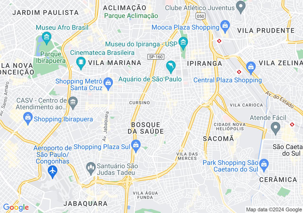 Mapa centralizado no bairro Vila Gumercindo