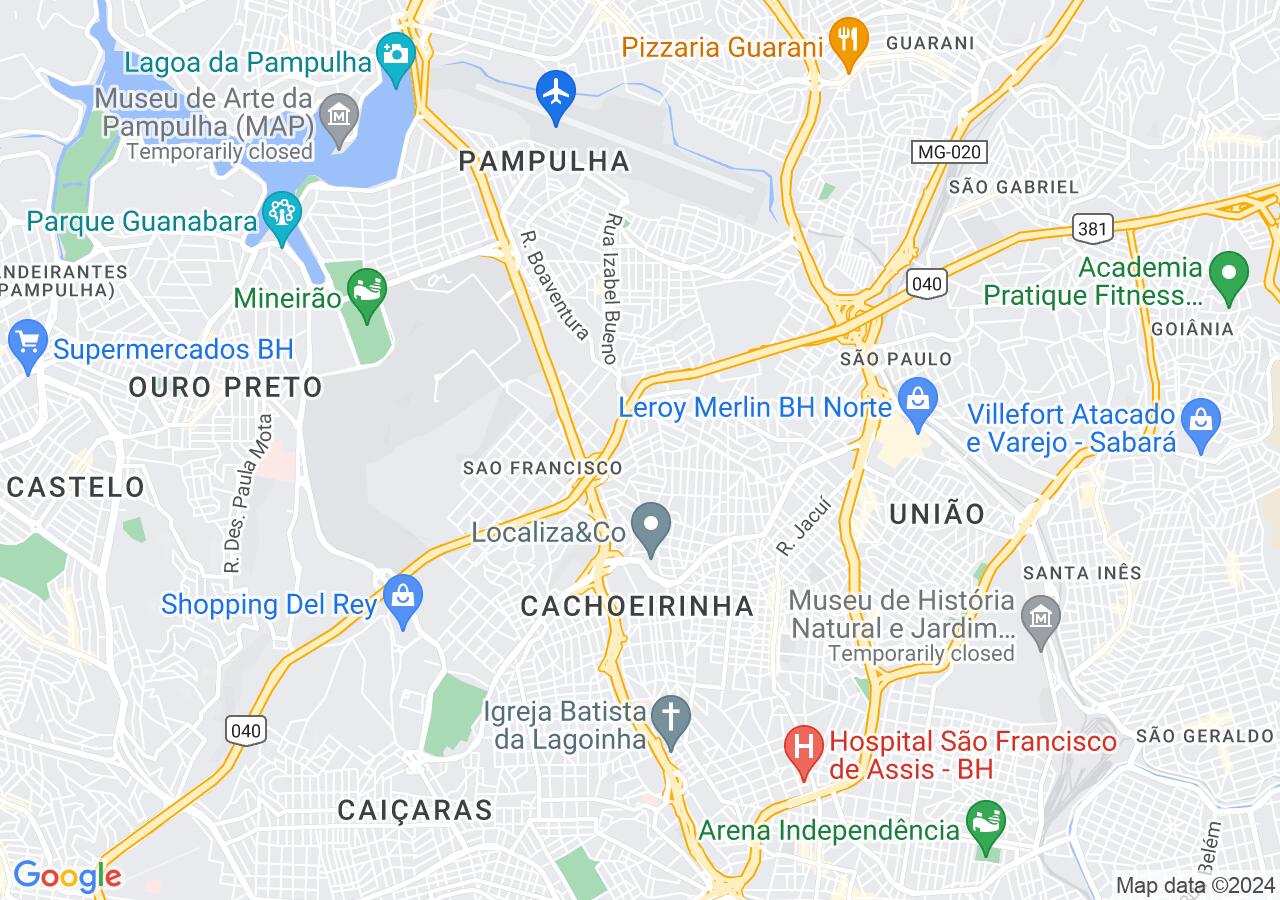 Mapa centralizado no bairro SANTA CRUZ