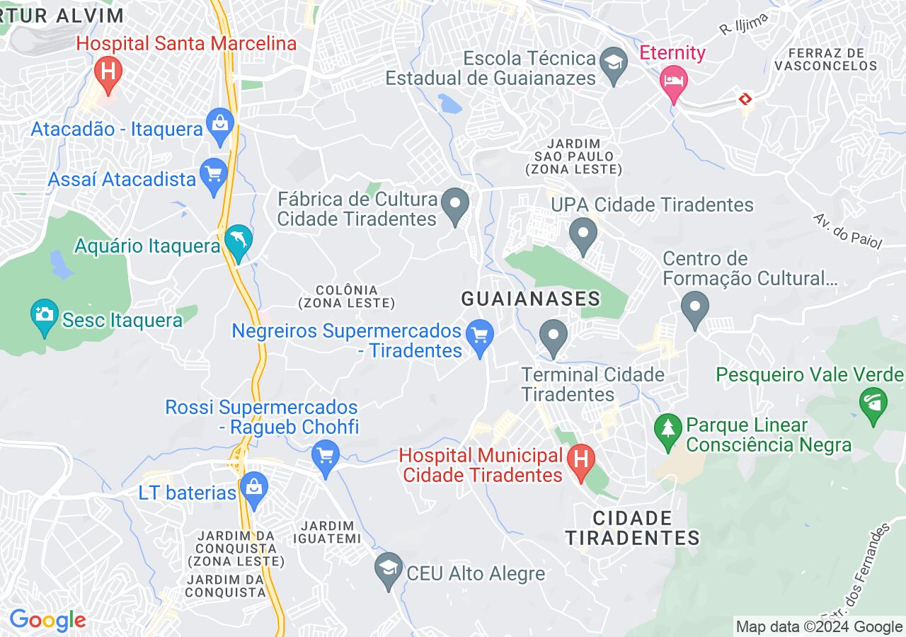 Mapa centralizado no bairro Jardim Pedra Branca