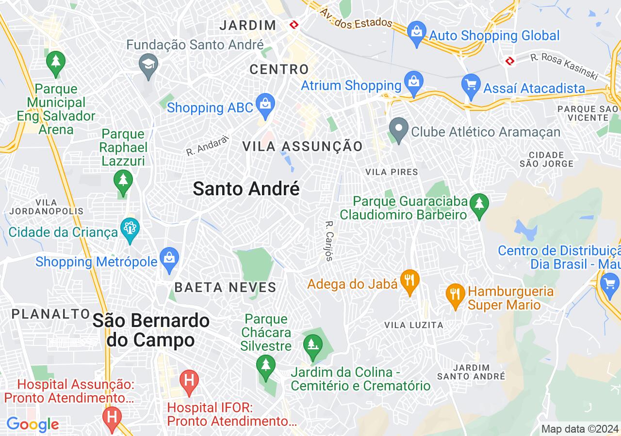 Mapa centralizado no bairro Vila Eldízia