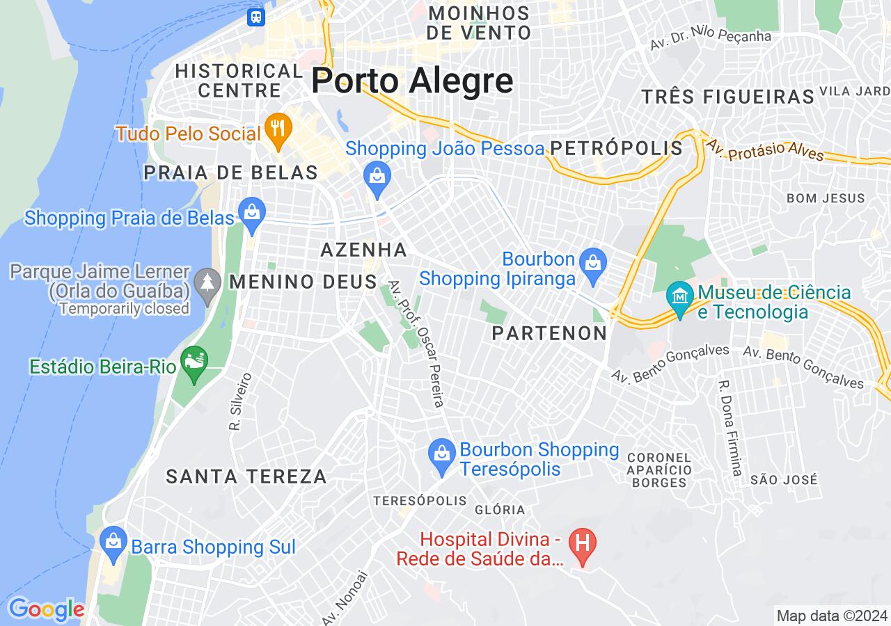 Mapa centralizado no bairro Santo Antônio