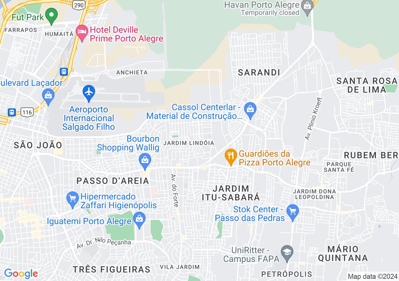 Mapa centralizado no bairro São Sebastião