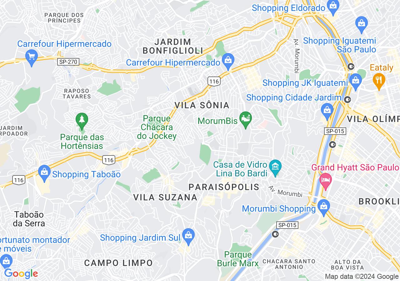 Mapa centralizado no bairro Jardim Monte Kemel