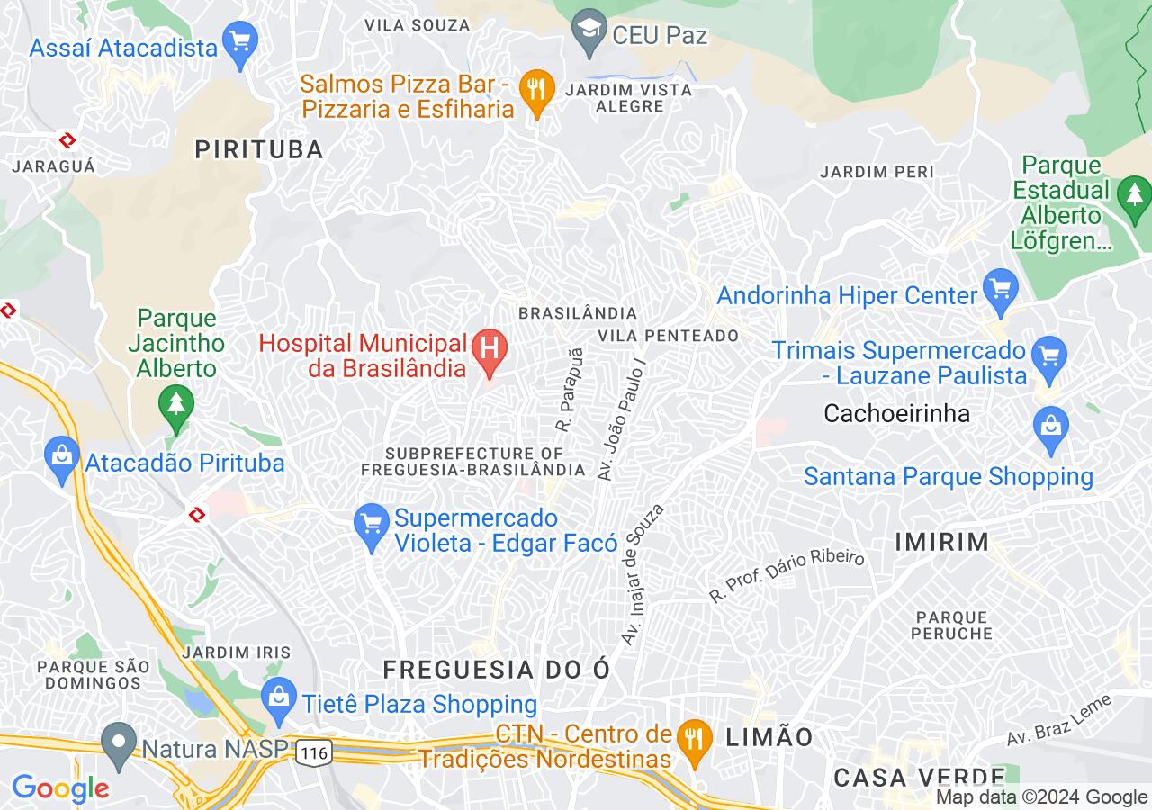 Mapa centralizado no bairro Parque São Luís