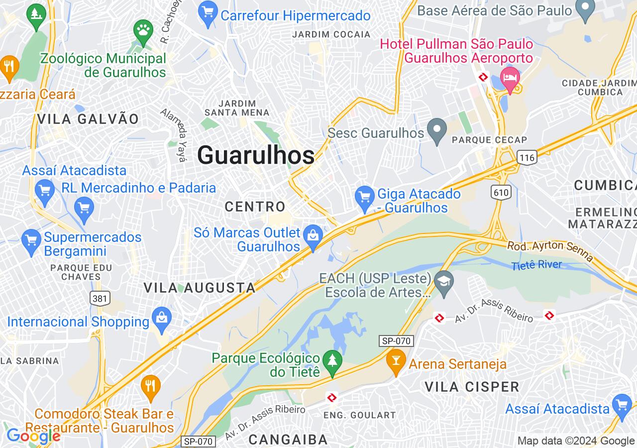Mapa centralizado no bairro Vila das Palmeiras