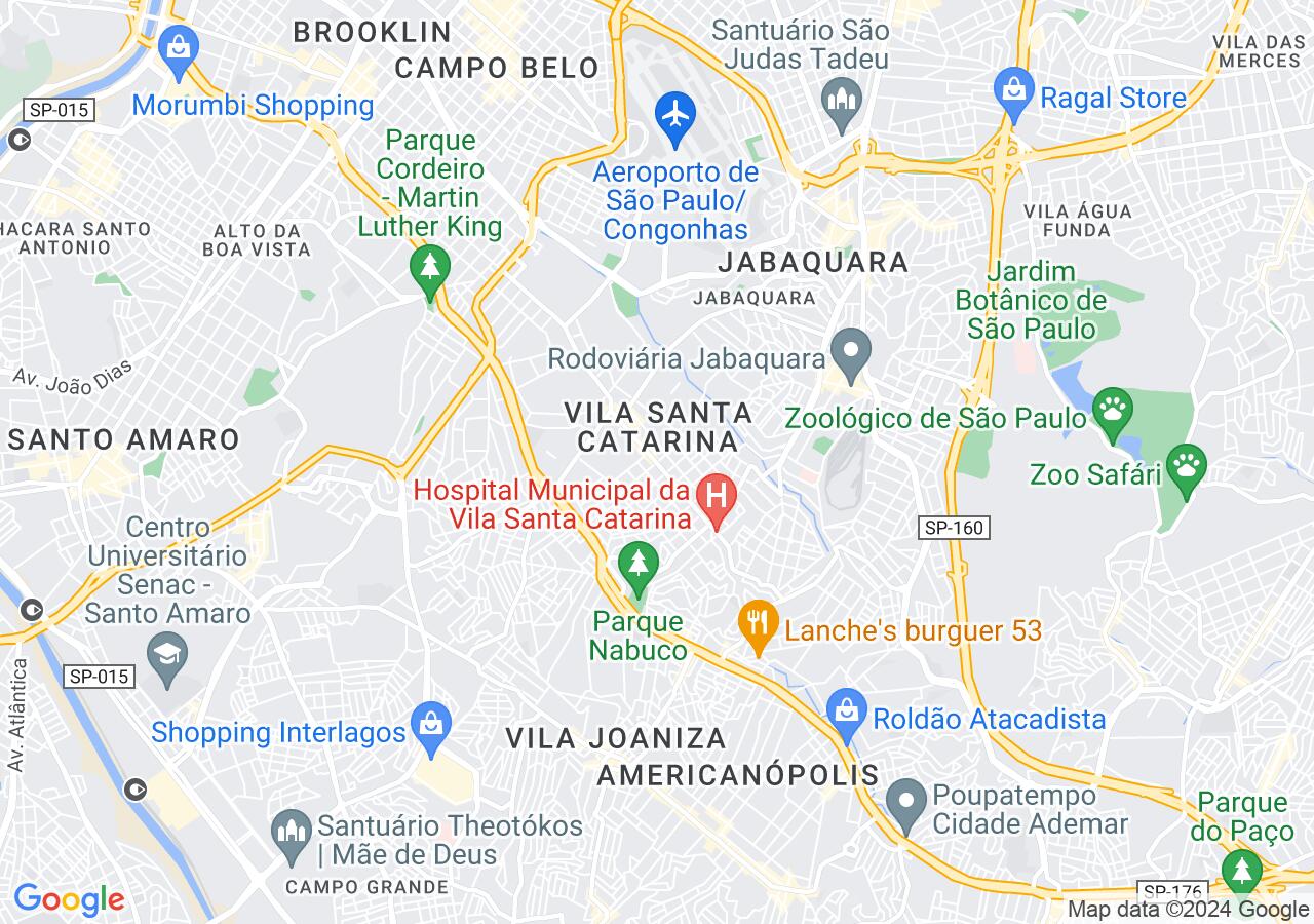 Mapa centralizado no bairro Vila Santa Catarina
