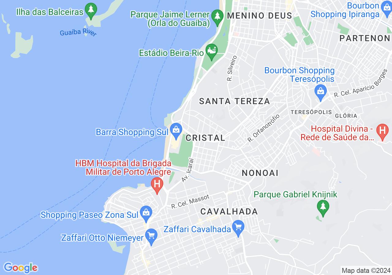 Mapa centralizado no bairro Cristal
