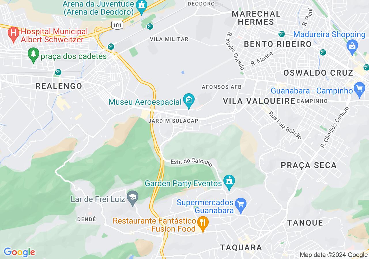 Mapa centralizado no bairro Jardim Sulacap
