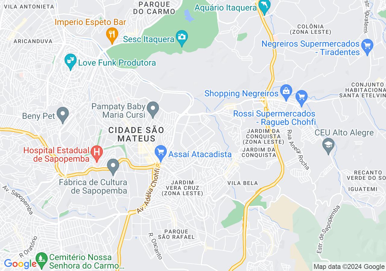 Mapa centralizado no bairro Parque São Lourenço