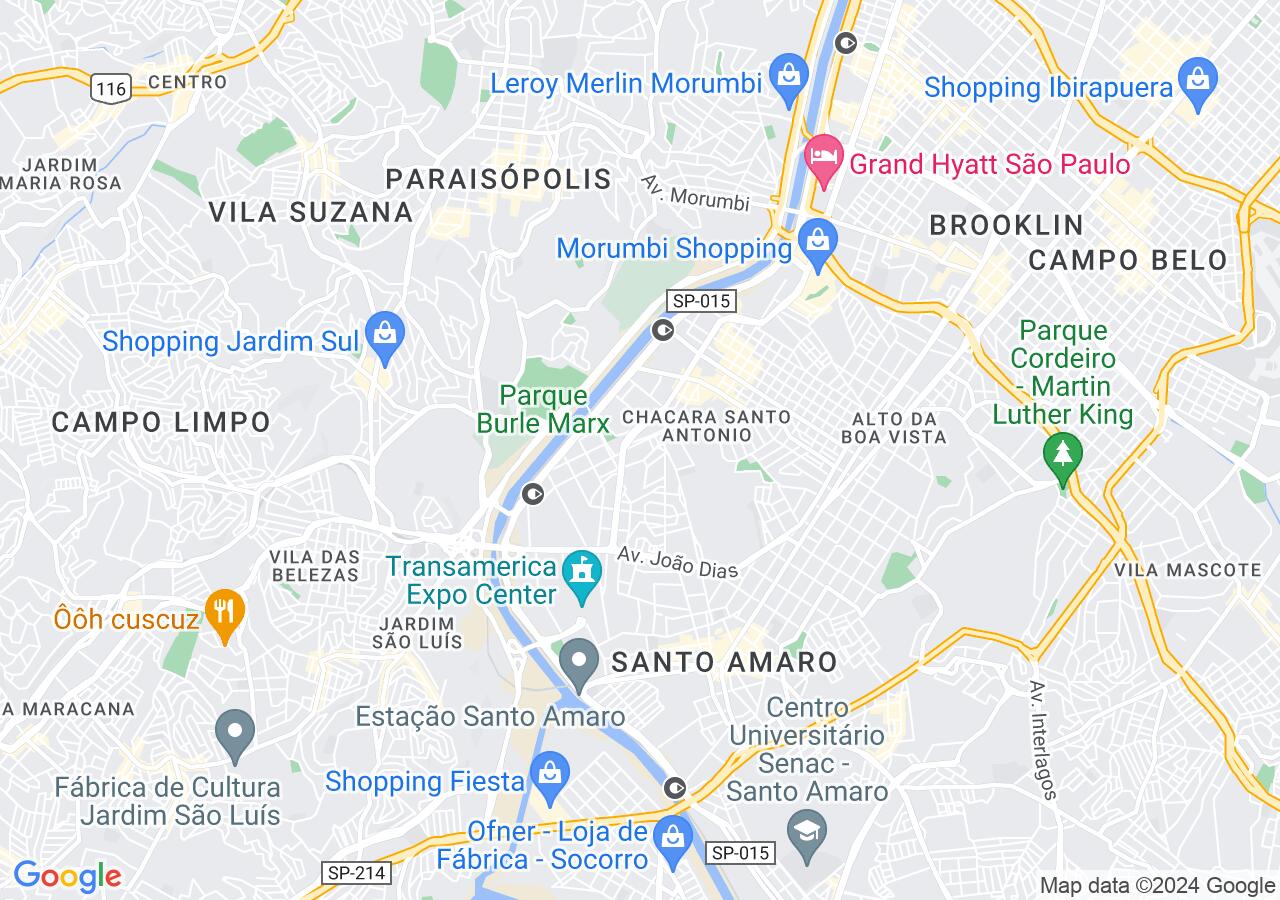 Mapa centralizado no bairro Granja Julieta