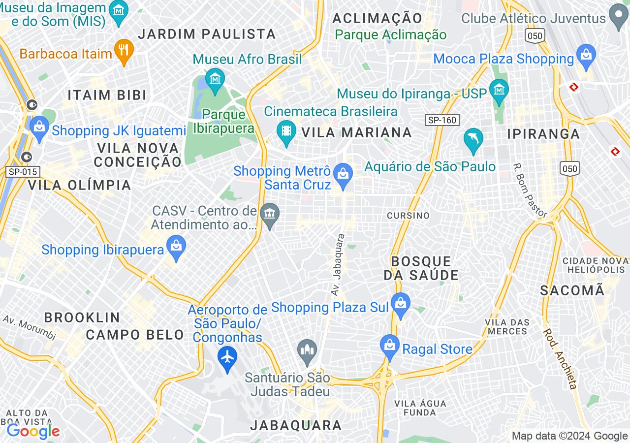 Mapa centralizado no bairro Mairiporã