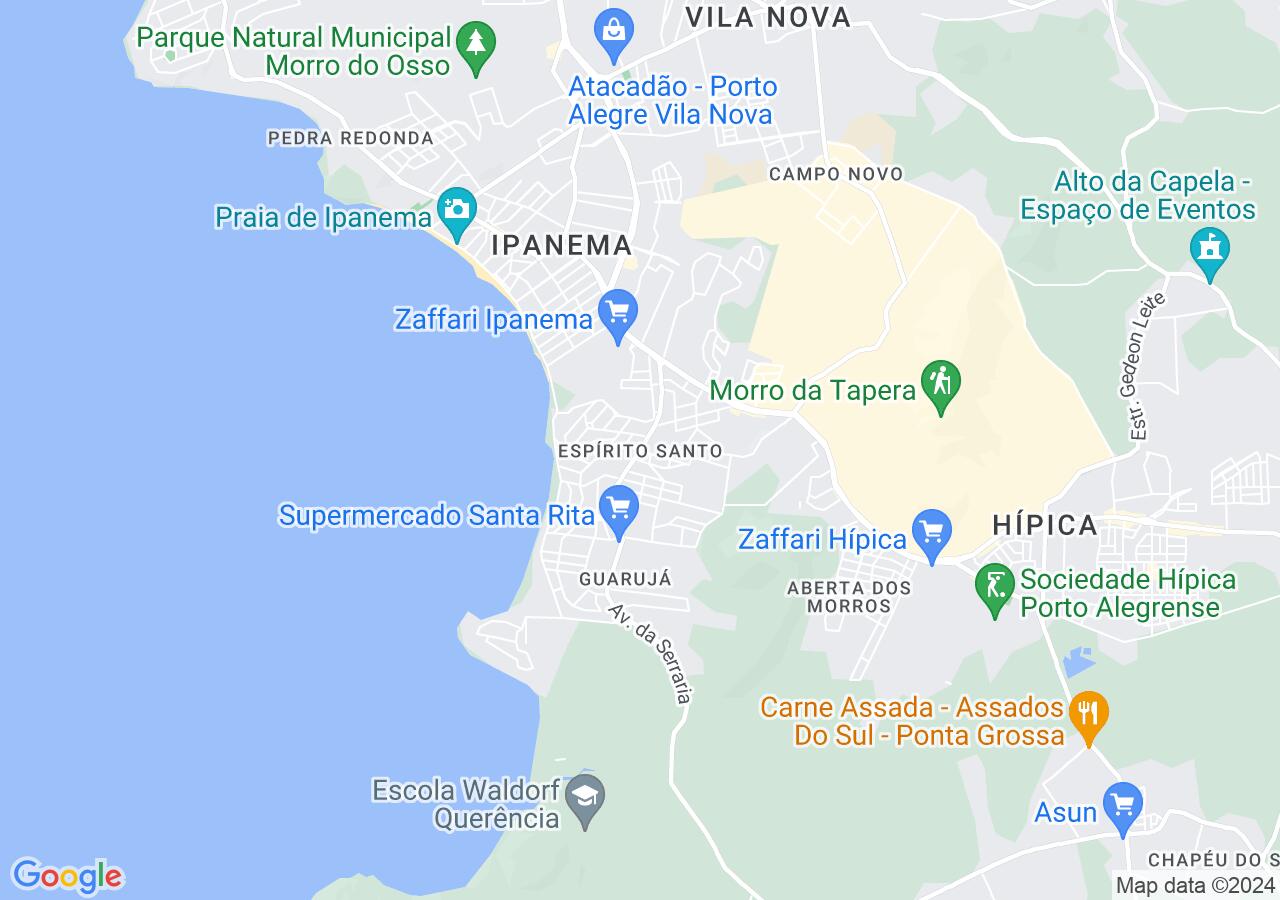 Mapa centralizado no bairro Espírito Santo